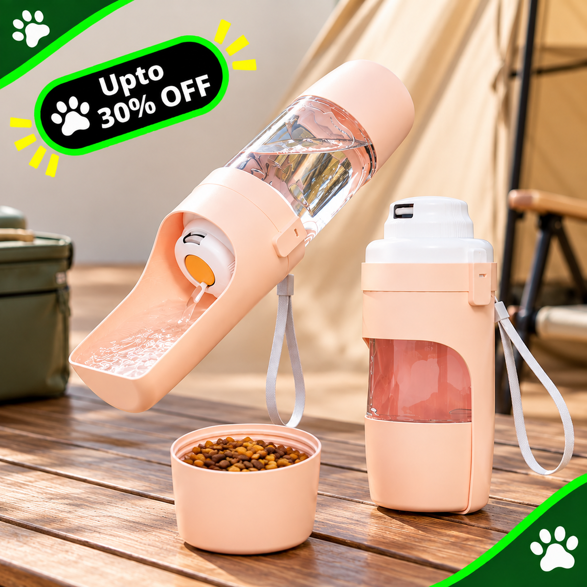 2-in-1 Portable Dog Water Bottle & Feeder