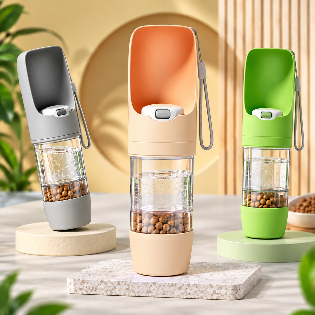 2-in-1 Portable Dog Water Bottle & Feeder