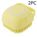 Silicone Dog Bath Massage Gloves Brush Pet Cat