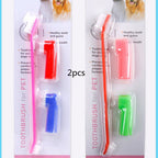Double Head Toothbrush  Soft Pet Finger Toothbrush Set