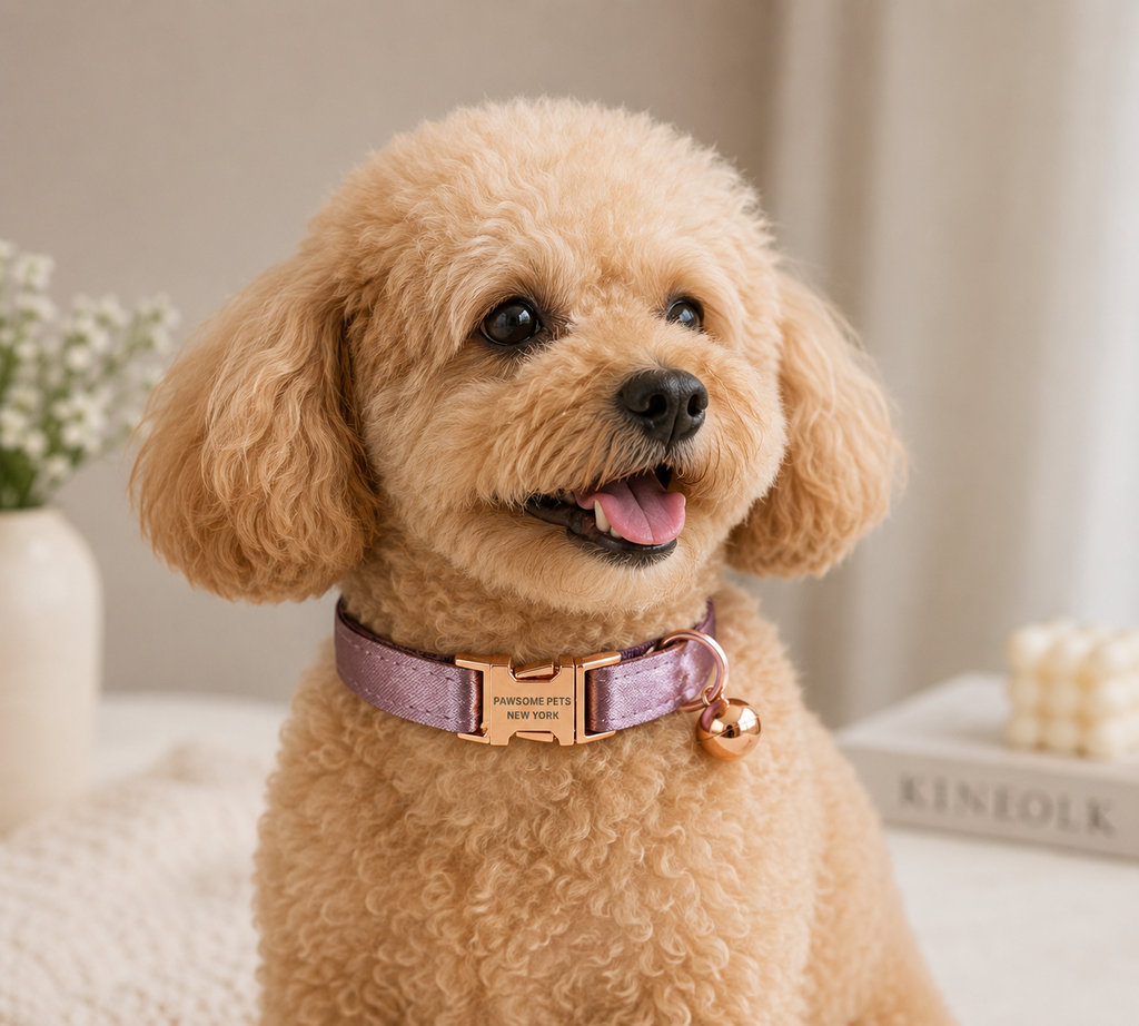 SMALL SIZE DOG & CAT COLLAR - SILVER PURPLE