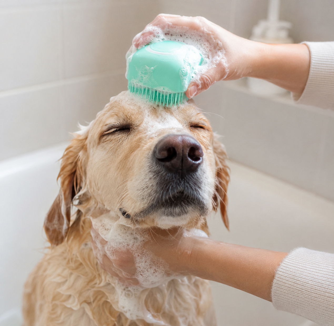 Silicone Dog Bath Massage Gloves Brush Pet Cat