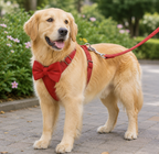 Red Flannel Gold Buckle Dog Harness Pet Supplies Pet Chest Harness