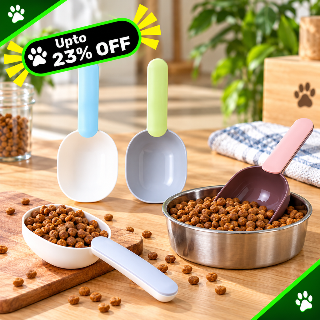 Premium Pet Food Measuring Scoop with Bag Clip