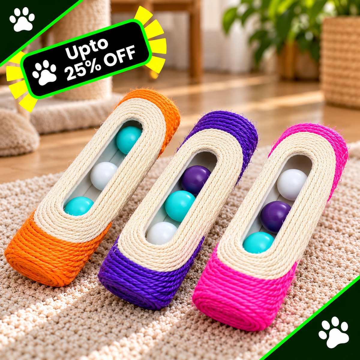 Long Roller Three Snap Sports Pet Toy