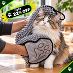 Premium Microfiber Pet Drying Towel with Hand Pockets