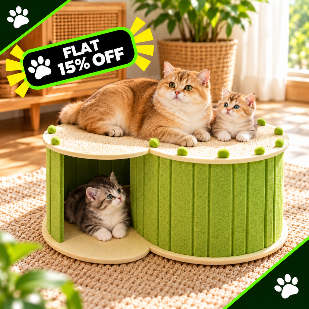 Cozy Foldable Semi Closed Felt Cat Scratch Board Nest