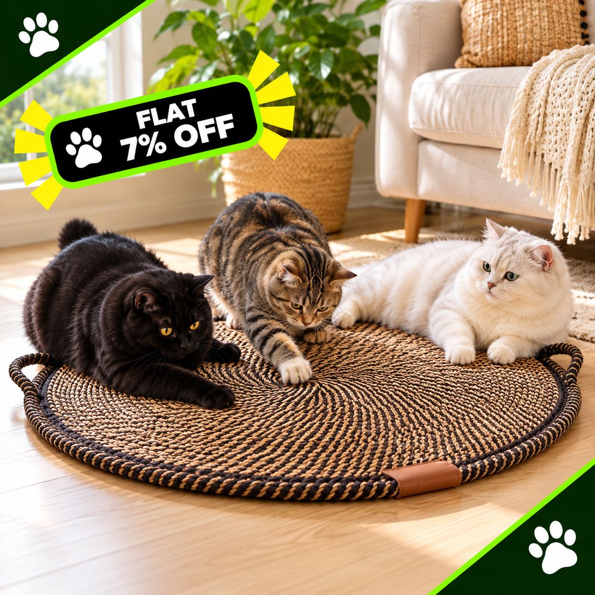Indoor Fun Cat Scratching Mat Pad