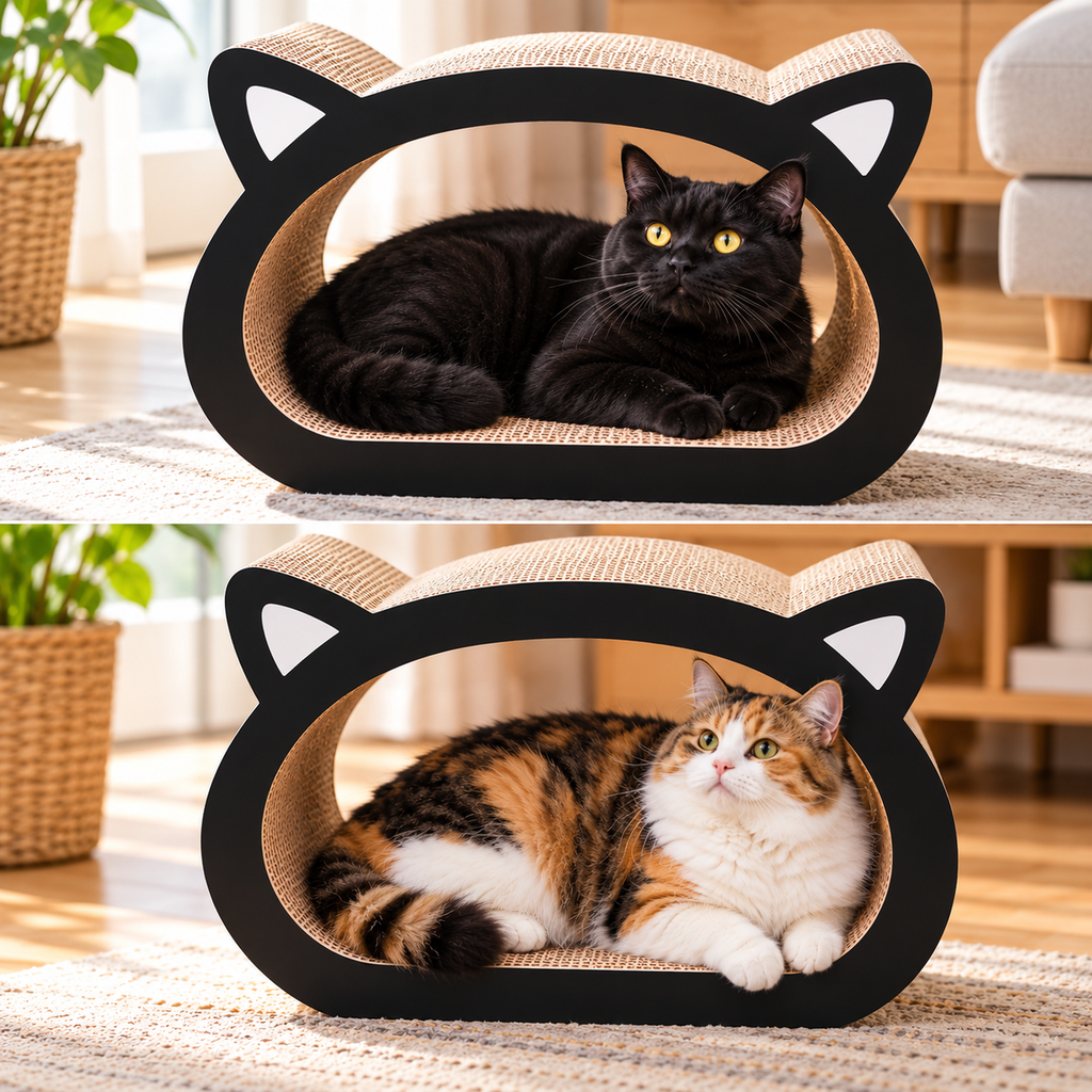Cat Head Scratch Board Bed Toy
