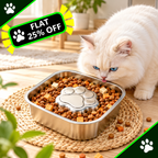 Perfect Thickened Stainless Steel Slow Feeding Pet Bowl
