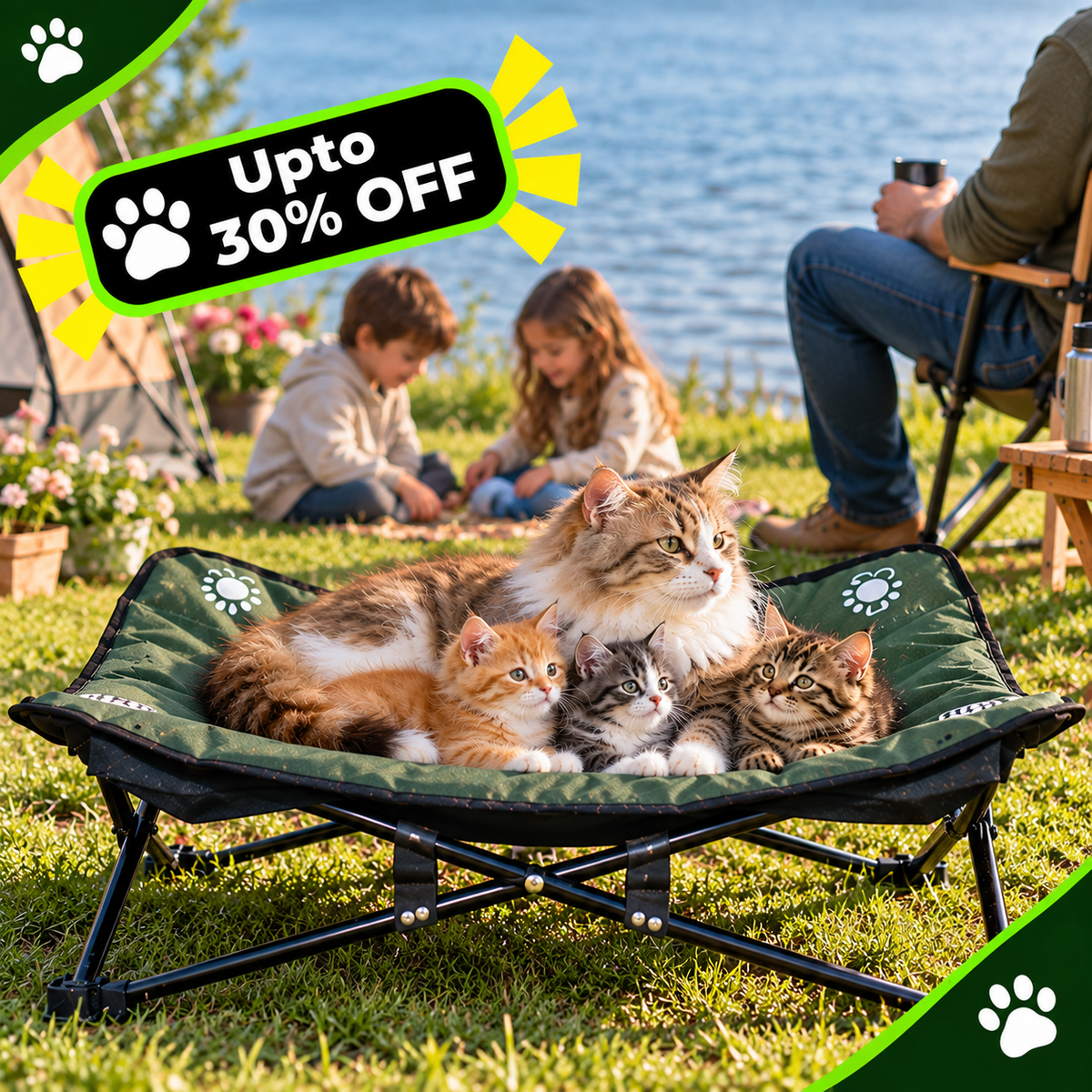 Outdoor Detachable and Washable Pet Folding Bed
