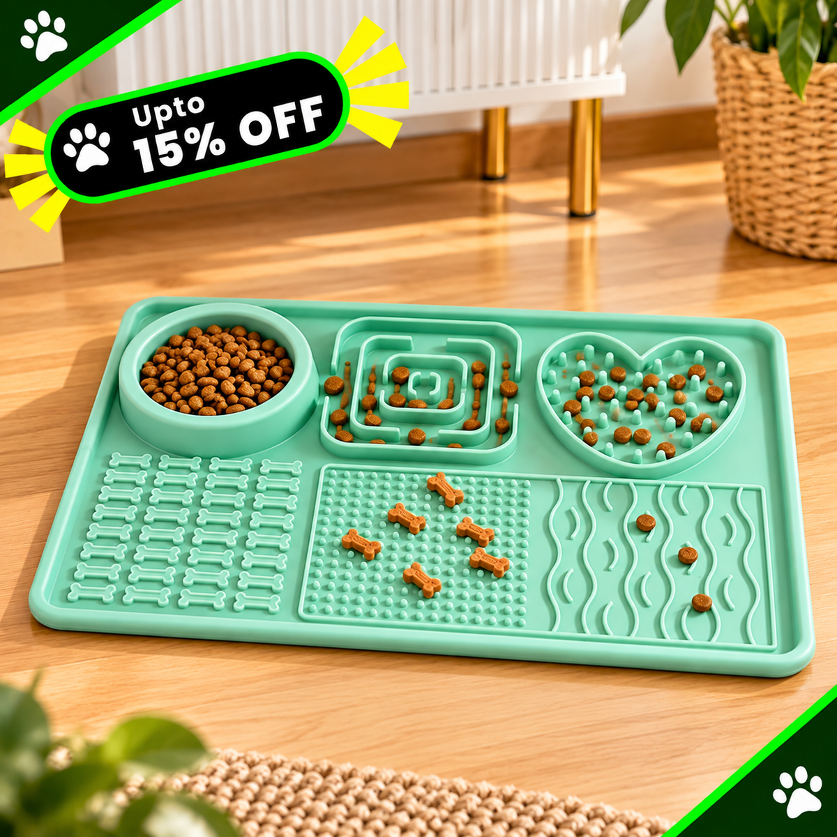 Multi Functional Solid-Color Silicone Pet Feeding Bowl