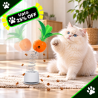 Interactive Carrot-Shaped Cat Treat Dispenser Toy with Suction Cup
