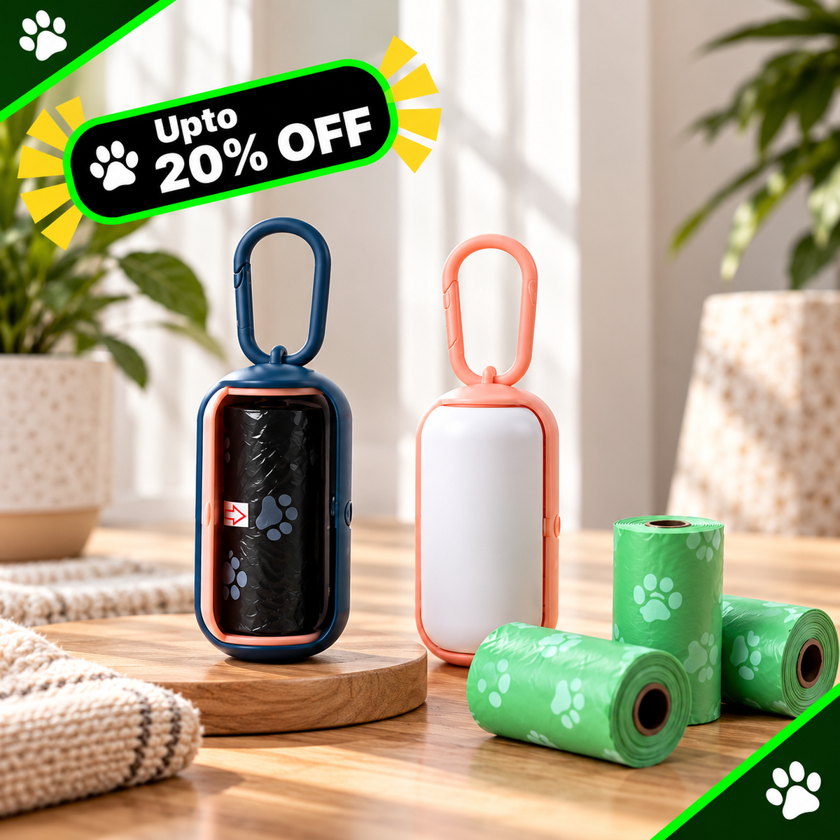 Portable Pet Waste Bag Dispenser Holder