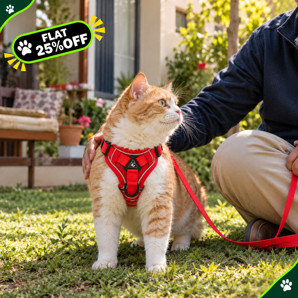 Premium Cat Harness Vest Pet Chest Strap With Leash