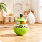 Kitten Baby Cat Feathers Spinning Top Funny Toy