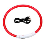 Usb Rechargeable Glow-In-The-Dark Pet Collar With Three Flashing Modes