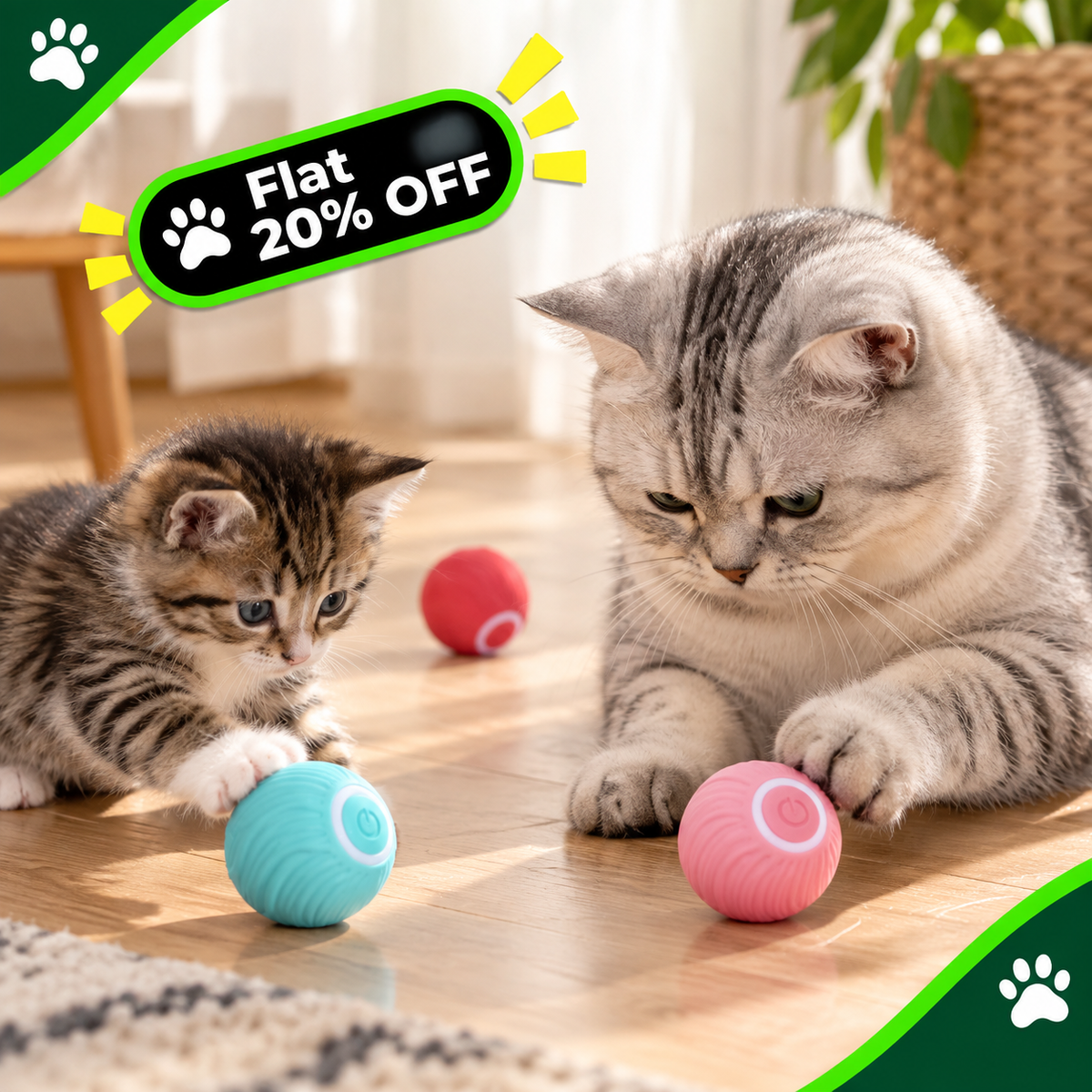 Smart Automatic Rolling Cat Ball Toy