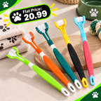 Pet Supplies Three-head Toothbrush Oral Cleaning