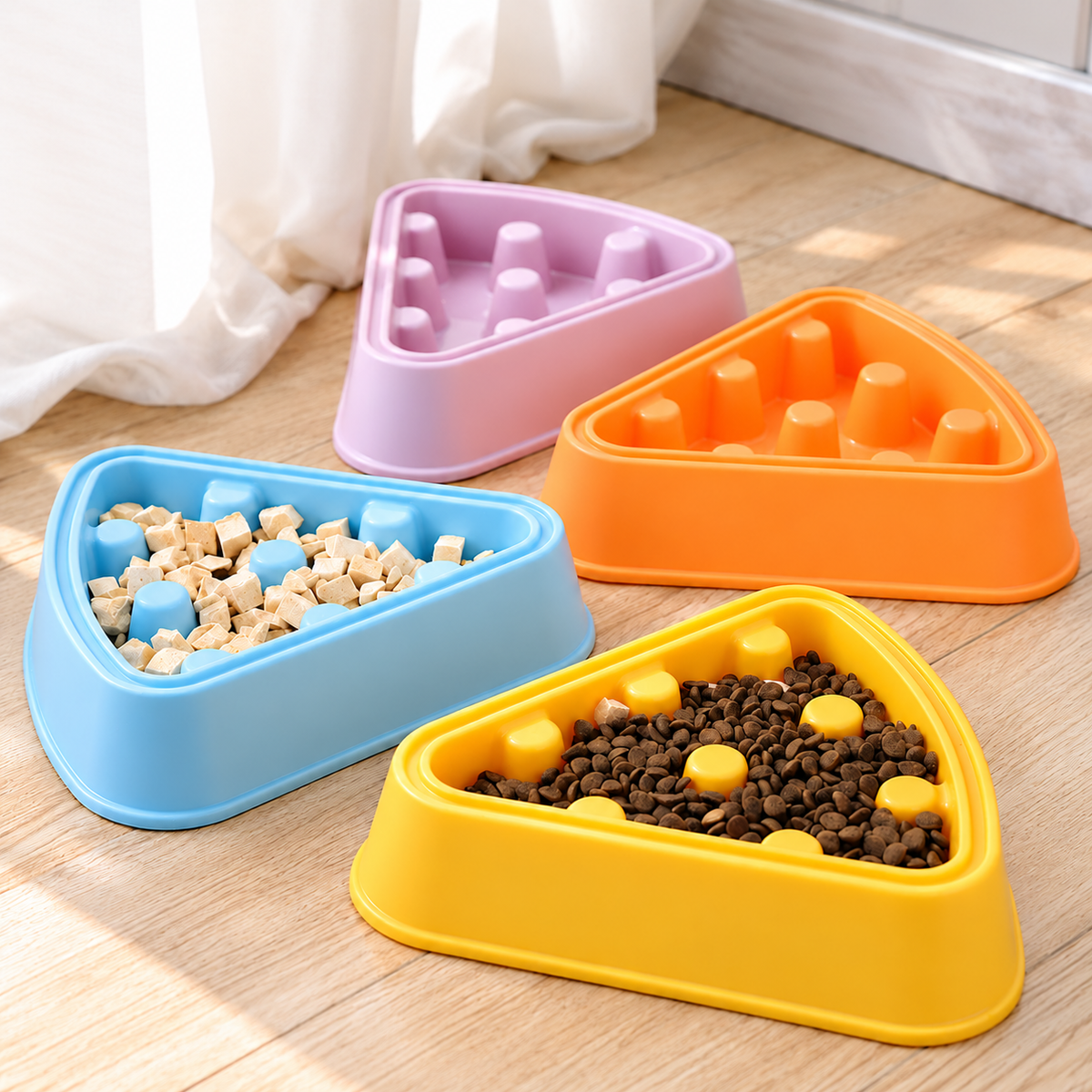 Single Pet Pizza Shaped Feeding Bowl
