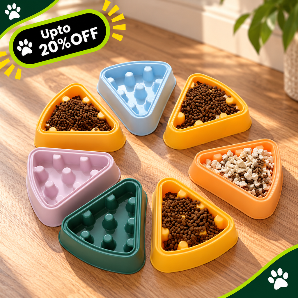 Single Pet Pizza Shaped Feeding Bowl