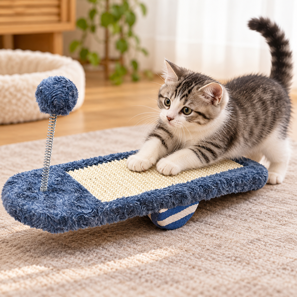 Cat kitten, seesaw toy